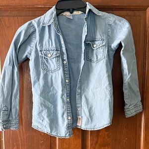 Carters Kids Light Blue Denim Button Down Shirt